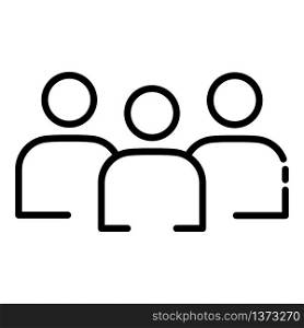 Volunteer group icon. Outline volunteer group vector icon for web design isolated on white background. Volunteer group icon, outline style
