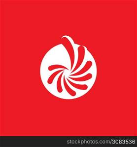 vortex circle red vector illustration icon Logo Template design