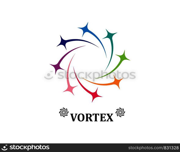 vortex logo icon wave and spiral vector template