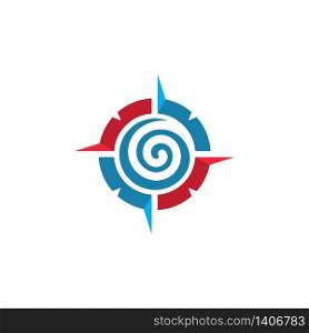 vortex wind compass concept logo icon vector design template