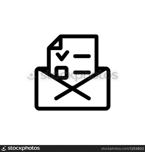 Vote envelope icon vector. Thin line sign. Isolated contour symbol illustration. Vote envelope icon vector. Isolated contour symbol illustration