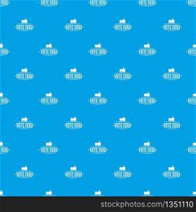 Vote now pattern vector seamless blue repeat for any use. Vote now pattern vector seamless blue