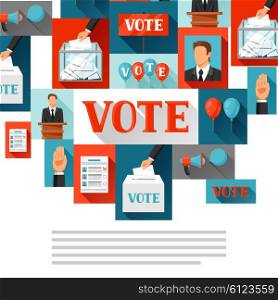 Vote political elections background. Illustration for campaign leaflets, web sites and flayers.