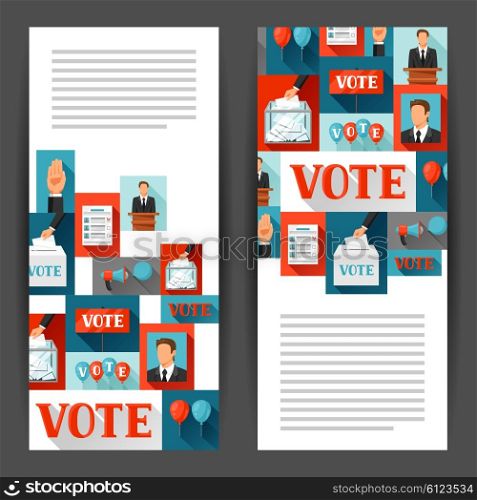 Vote political elections banners. Backgrounds for campaign leaflets, web sites and flayers.