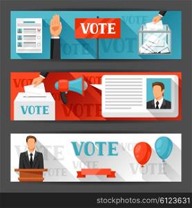 Vote political elections banners. Backgrounds for campaign leaflets, web sites and flayers.