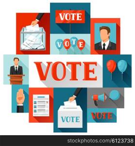 Vote political elections concept. Illustration for campaign leaflets, web sites and flayers.
