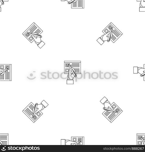 Vote sign paper pattern seamless vector repeat geometric for any web design. Vote sign paper pattern seamless vector