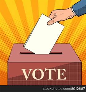 voter ballot box politics elections pop art retro style. Ballot. Civil rights. The right choice. voter ballot box politics elections