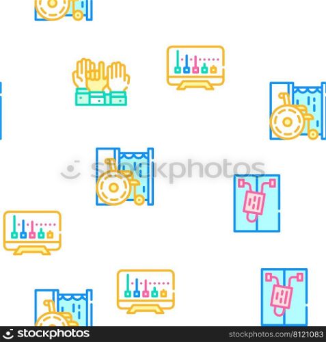 Voting And Elections Collection Vector Seamless Pattern Color Line Illustration. Voting And Elections Collection Icons Set Vector