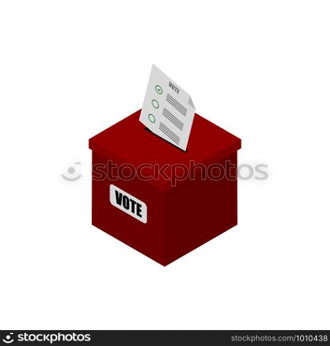 voting box and banner in flat isometric style. voting box and banner in flat isometric