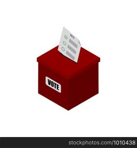 voting box and banner in flat isometric style. voting box and banner in flat isometric