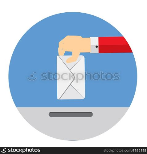 Voting Hand Flat Concept Vector Illustration. EPS10