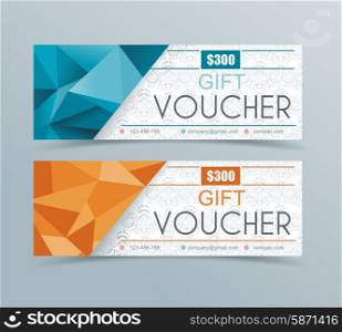 Voucher template with geometric background