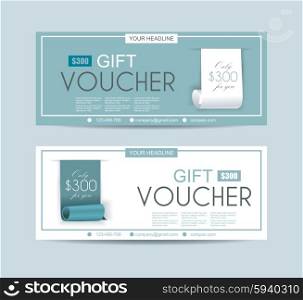 Voucher template with roll paper ribbon