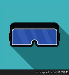 Vr game goggles icon. Flat illustration of vr game goggles vector icon for web design. Vr game goggles icon, flat style
