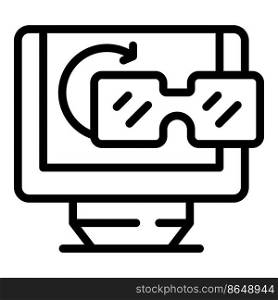 Vr gameplay icon outline vector. Game machine. Arcade menu. Vr gameplay icon outline vector. Game machine