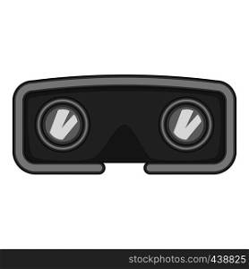 VR glasses icon in monochrome style isolated on white background vector illustration. VR glasses icon monochrome