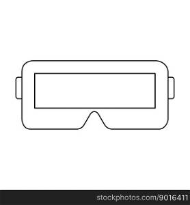 VR glasses. Virtual reality technology. Vector illustration isolated on white.. VR glasses line icon. Virtual reality technology.