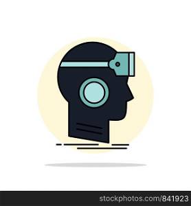 VR, googles, headset, reality, virtual Flat Color Icon Vector