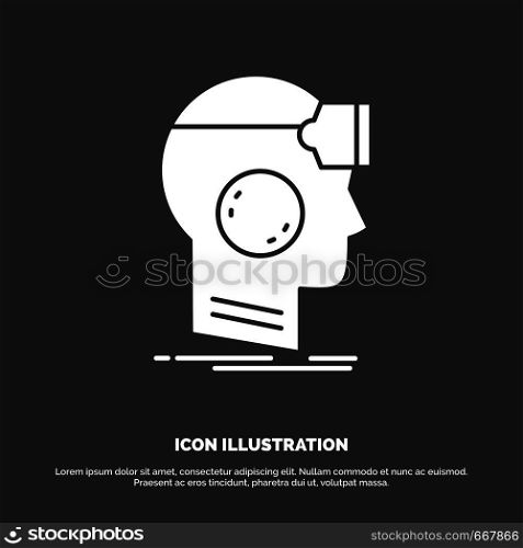 VR, googles, headset, reality, virtual Icon. glyph vector symbol for UI and UX, website or mobile application. Vector EPS10 Abstract Template background