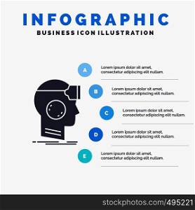 VR, googles, headset, reality, virtual Infographics Template for Website and Presentation. GLyph Gray icon with Blue infographic style vector illustration.. Vector EPS10 Abstract Template background