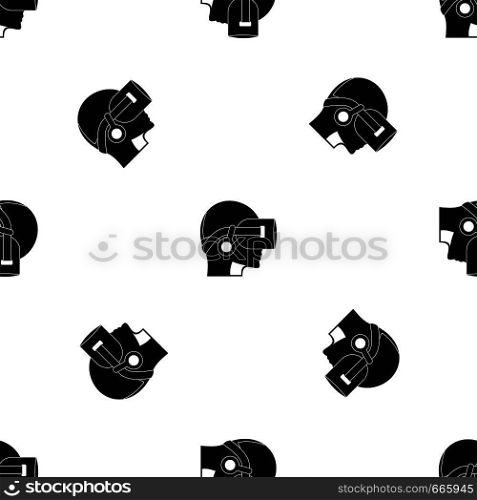 Vr headset pattern repeat seamless in black color for any design. Vector geometric illustration. Vr headset pattern seamless black