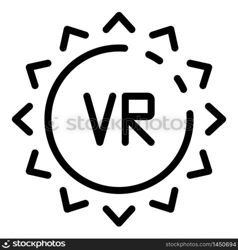 Vr solar sun icon. Outline vr solar sun vector icon for web design isolated on white background. Vr solar sun icon, outline style
