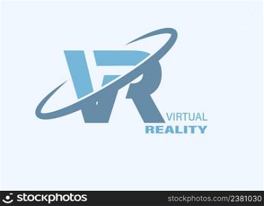 VR. The icon of the virtual reality logo. Vector illustration.