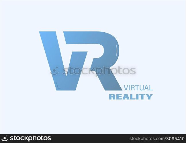 VR. The icon of the virtual reality logo. Vector illustration.