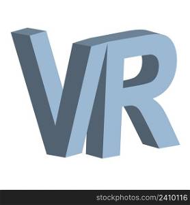 VR virtual reality letter V and R, vector 3d vr icon virtual reality sign