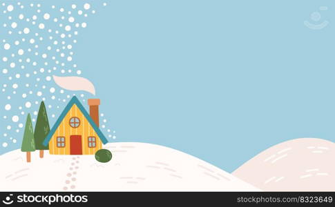 W∫er vector background snow snowflakes blue flat design illustration