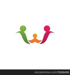 W Human family character logo sign