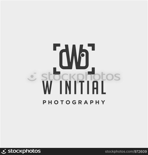 w initial photography logo template vector design icon element. w initial photography logo template vector design