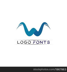 W Letter and font Logo Template vector illustration design