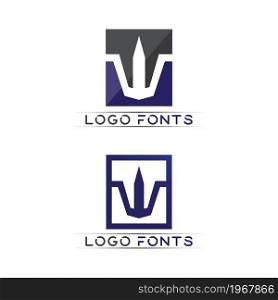 W Letter and font Logo Template vector illustration design