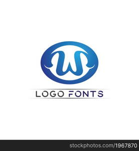 W Letter and font Logo Template vector illustration design
