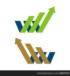 W Letter Arrow Logo Template Illustration Design. Vector EPS 10.