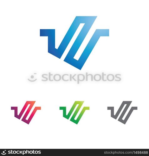 W Letter Business Financial Abstract Symbol