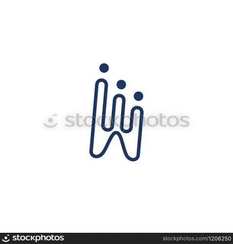 W Letter Community care Logo Template.