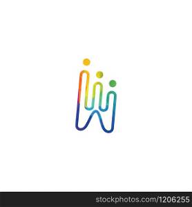 W Letter Community care Logo Template.
