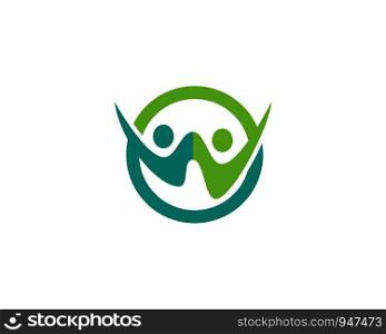 W letter community care Logo template vector icon