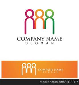 W Letter community poeple Logo Business Template Vector icon