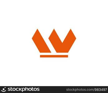 W letter Crown Logo Template vector illustration