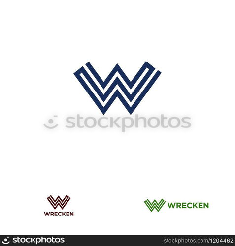 W letter design concept for business or company name initial