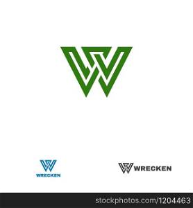 W letter design concept for business or company name initial