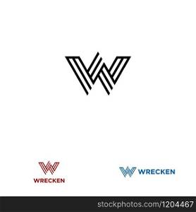 W letter design concept for business or company name initial