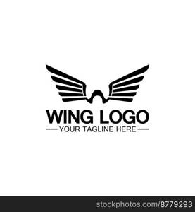 W letter for wings logo design, combination w letter and wings