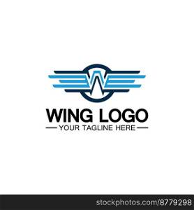 W letter for wings logo design, combination w letter and wings