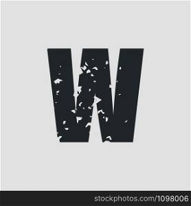 W letter grunge style simple design. Vector eps10