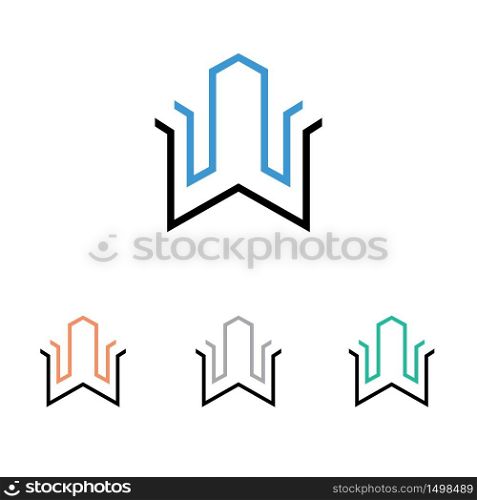 W Letter Initial Business Financial Symbol